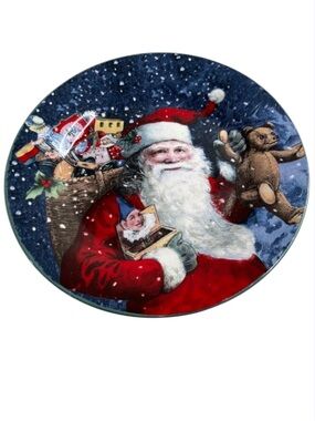 Santas Secret Cake Plate Artwork Wendy Wiinanen
Earthenware Microwave Dishwasher